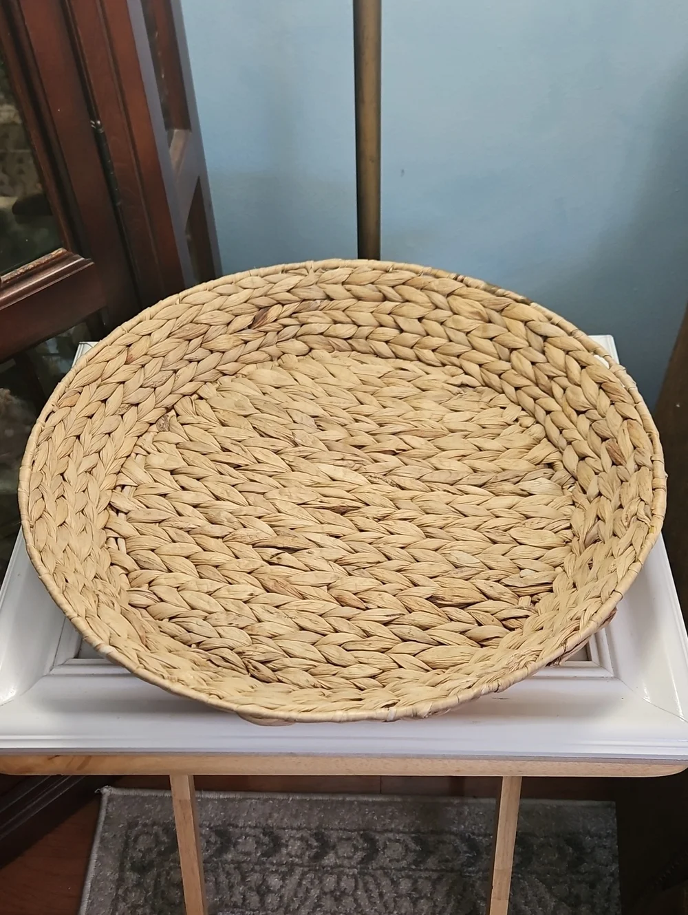 Natural Braided Seagrass Decorative Round Tray - Home Accents